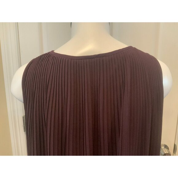 Max Mara Dark Purple Pleated Semi-Sheer Tank Top, Size 6 (US) - Picture 7 of 8